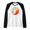 Retro Badminton Birdie: Vintage Style Badminton Raglan Baseball Tee