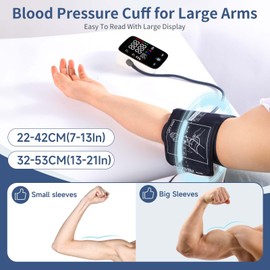 EfficVerwal Blood Pressure Monitor Upper Arm,Accurate Digital BP Machine for Home Use,2-User 240 Sets Memory,2 M/XL Cuffs (8.7"-21"),Large Backlit LED,Lifetime Support