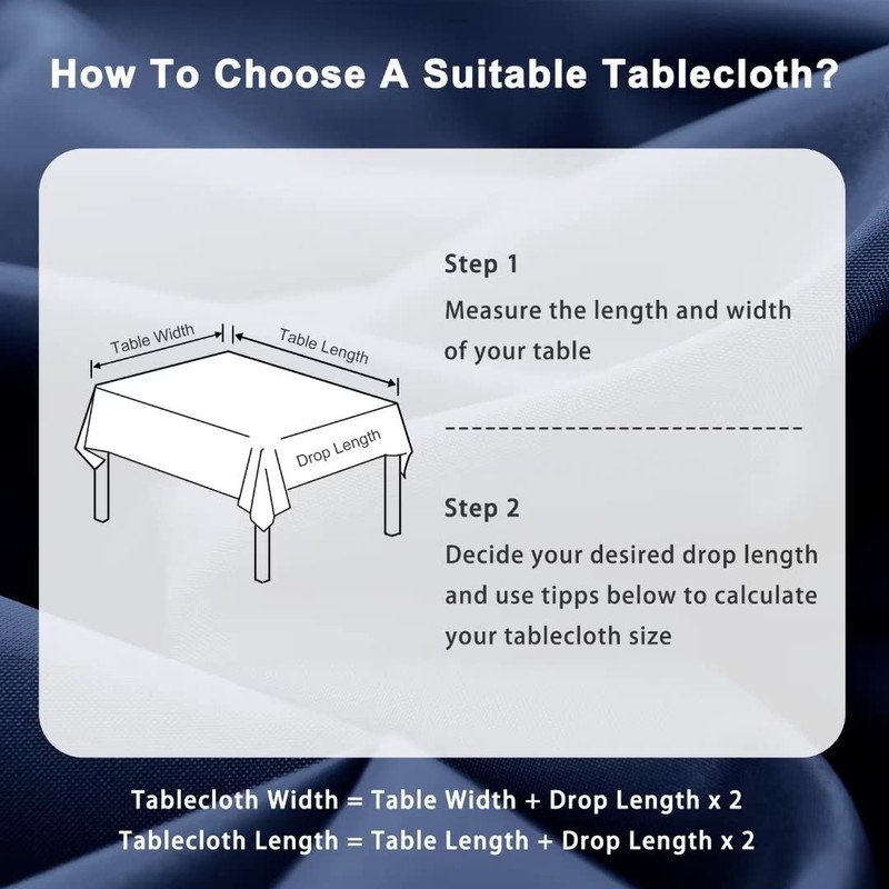 DWCN Table Cloth Wipeable Tablecloths Wipe Clean Tablecloth Rectangular Navy