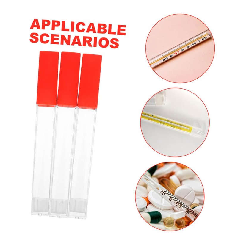 ABOOFAN 10pcs Thermometer Protection Tube Durable Transparent Storage Holder for