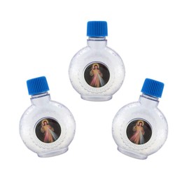 Divine Mercy of Jesus Christ Holy Water Bottle, 2 3/4 Inch, Pack of 3