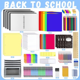 4 Set Back to School Supplies Kit for High School Student Bulk Back to School Essentials Includes Notebook Markers Pencil and Much More School Supplies Students Inspirational Gifts for Students