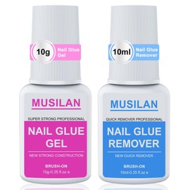 New Upgrade Nail Glue and Glue Remover Kit,Super Strong Nail Gel for Press On Acrylic Nails Tips and Quickly Nail Removes for Long Lasting Fake Acrylic Gel Kit