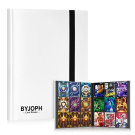 Byjoph Card Binder 9 Pocket Trading Card Album Folder 22 Pages 396 Card Capacity Sports Card Binder Premium Card Binders Compatible with MTG TCG Baseball Cards (White)