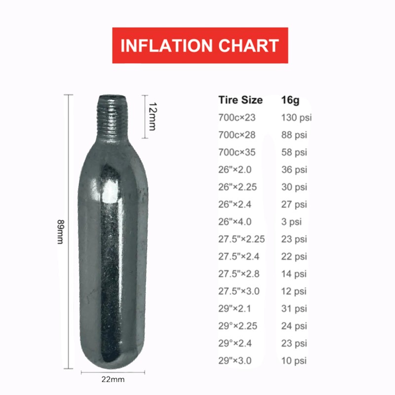 Velo-tool CO2 Cartridges for Bike Pump, 16g, 3/8-inch Thread, Pack