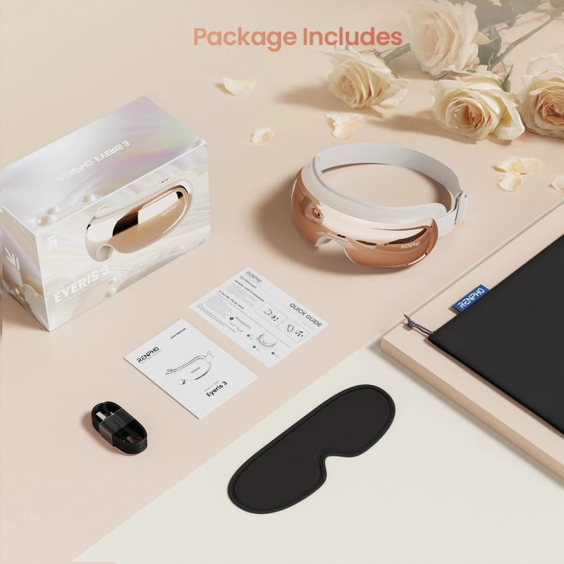 RENPHO Eye Massager with Heat & Cooling, Eyeris 3 Voice