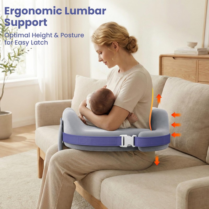 MOMFANN Nursing Pillow for Breastfeeding, 60D Firm Memory Foam