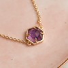 Gempires Natural Purple Amethyst Hexagon Bracelet Dainty Chain Bracelets For