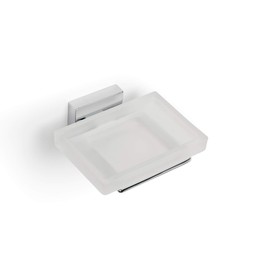 Croydex QM511941 Flexi-Fix Easy to Fit Cheadle Chrome Plated Square Design Soap Dish and Holder