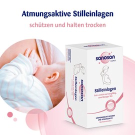 sanosan Breastfeeding pads breathable and skin-friendly, pack of 90, invisible nursing pads with high absorbency, optimal protection for breastfeeding mothers.