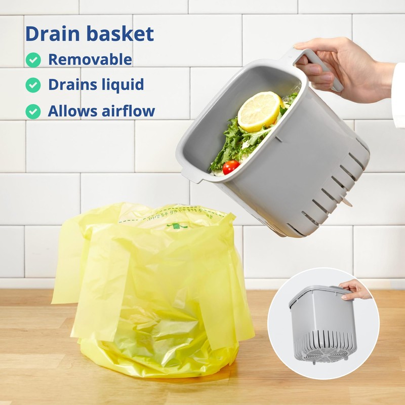 Blue Ginkgo Kitchen Compost Bin [2.6L / 0.69 GAL] –