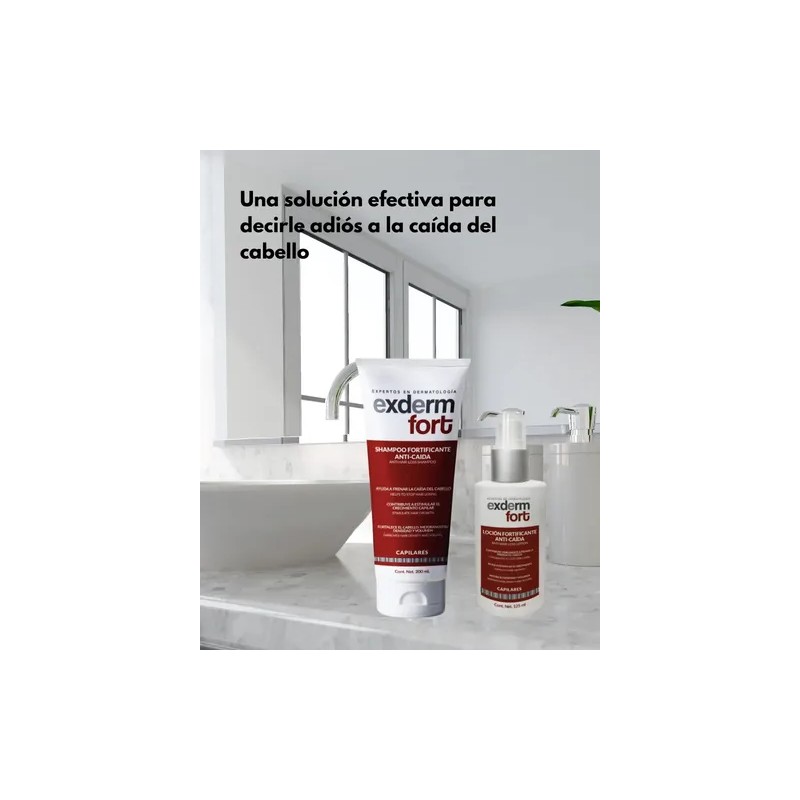 Kit Exderm Fort Shampoo + Loción Anticaída Cabello Revitaliz