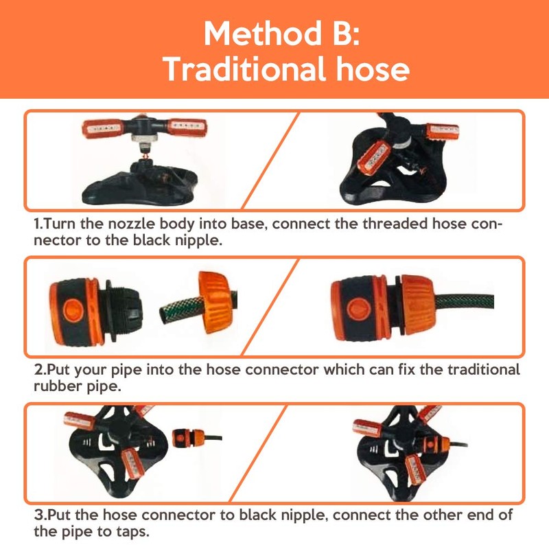 ValueHall Lawn Sprinkler Oscillating Sprinkler Adjustable 360 Degree Three Arm