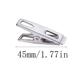 Laundry Clips, 20 Pieces Stainless Steel Clothes Pegs, Metal Stainless Steel Clips, Towel Clips, Windproof and Rustproof, for Socks, Clothes, Towel, Food Sealing