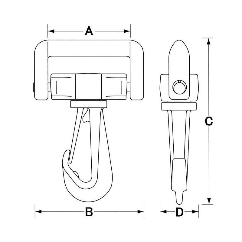 エスコ 30mmナスカン(プラスチック製・2個) EA628RF-30