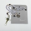 KOMI White Skull Beads Paracord Rosary with St Benedict Medal