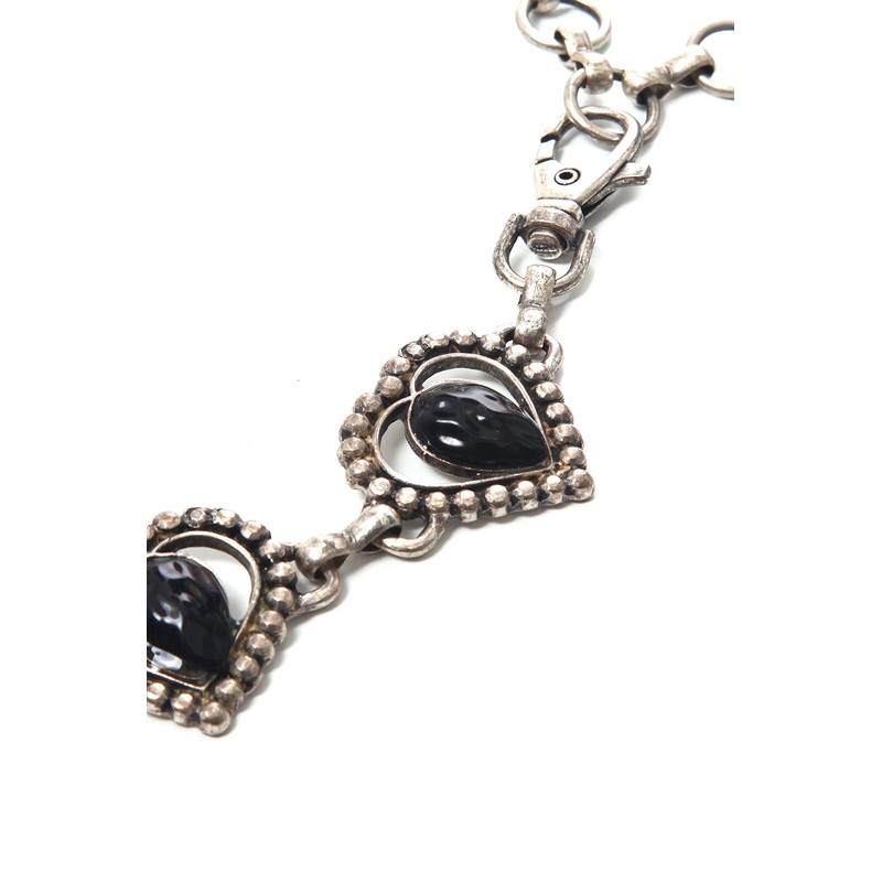 collezione alessandro Rosi Chain Belt with Hearts, Antique silver