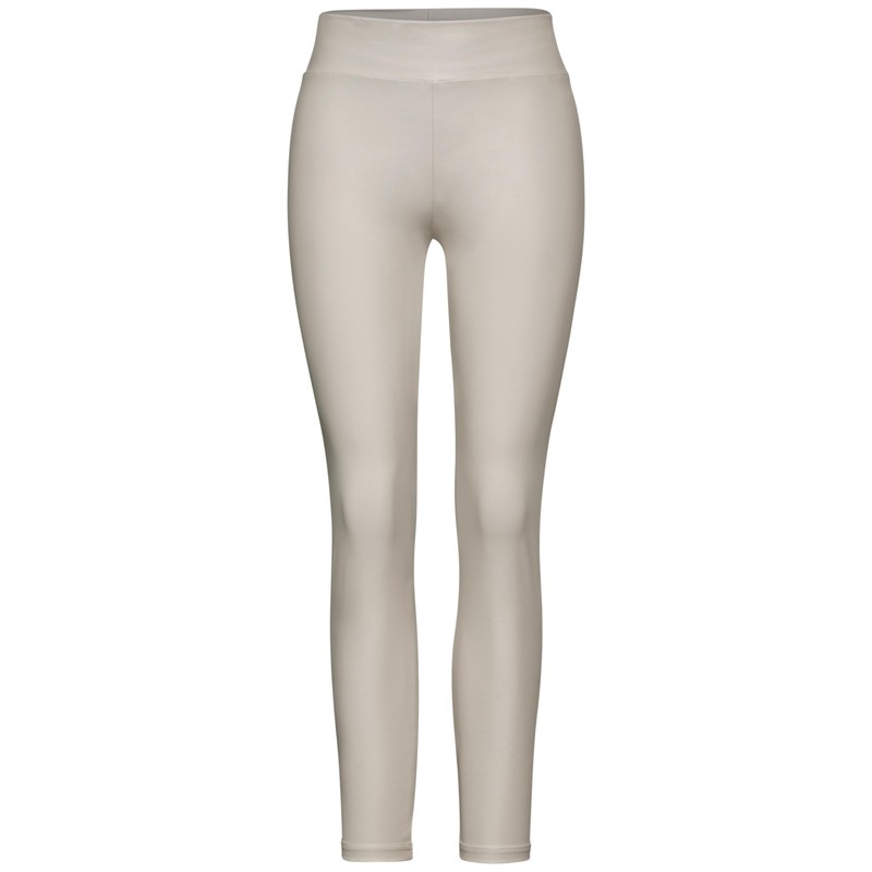 Street One Women's Leather Look Leggings, Stone Beige