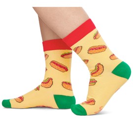 HAPPYPOP HAPPYPOP Hot Dog Socks for Kids - Hot Dog Gifts for Boys Girls, Food Gifts for Kids 7-9 Years Old