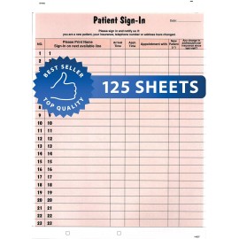 Tabbies Patient Sign-In Label Forms, 8-1/2" x 11" Form, Salmon, 23 Labels/She...