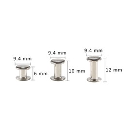 75 Sets Silvery Chicago Screws Assorted Kit 1/4 3/8 1/2 Inches Screw Posts Metal Accessories Nail Rivet Chicago Button For DIY Leather Decoration Bookbinding Round Flat Head Stud Screw