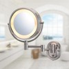 JERDON Wall-Mounted Makeup Mirror with 5X Magnification - Nickel Makeup