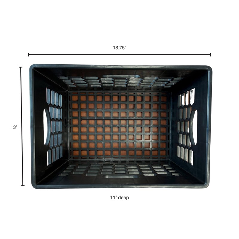 FLI Products Heavy-Duty Black Milk Crates for Storage, Organization &