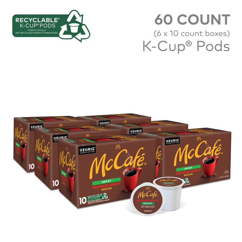 McCafe Premium Roast Decaf Coffee, Single Serve Keurig K-Cup Pods,