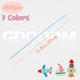 1400 Pcs Macaron Pipe Cleaners, Pastel Pipe Cleaners Craft, Pipe Cleaners Bulk 7 Colors 12 inch Chenille Stems Art Supplies for Projects Creative DIY Creative Decor,Christmas Decorations