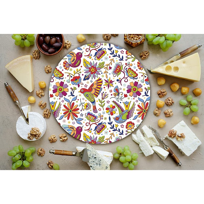 Mexican Handmade Wooden Cheese Board with Resin Finish – Ideal