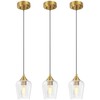 VONLUCE Pendant Lights Kitchen Island, Brushed Gold Pendant Light Fixtures