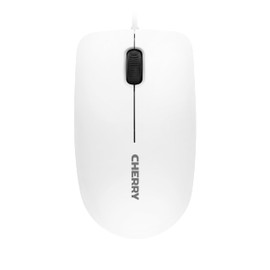 CHERRY MC 1000, Wired Office Mouse, Optical Sensor (1,200 dpi), 3 Buttons, Symmetrical Design for Left and Right-Handers, GS Certification, Grey/White