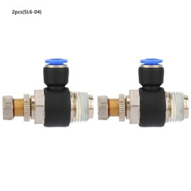 2pcs Tube Air Flow Speed Controller Pipe Pneumatic Fitting Regulator Valve SL6-04