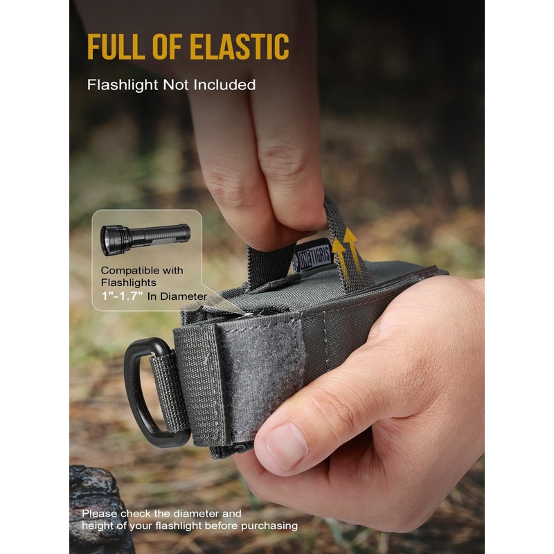 OneTigris Flashlight Holster Flashlight Holder Molle Flashlight Holster Tactical Flashlight