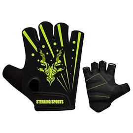 Weight Lifting Gloves Gym Workout Training Fitness Bodybuilding Exercise Cycling/Biking/Bike,Track Cycling, Road Cycling Mountain Bike BMX Motorcycle Driving Jogging Hiking (Black Green, Medium)