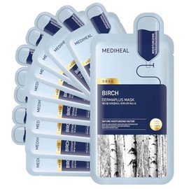 Mascarilla de abedul Dermaplus (10 unidades) Mascarilla vegana diaria para hidratar la piel con pantenol y ácido hialurónico, mascarilla coreana para el cuidado personal de la piel