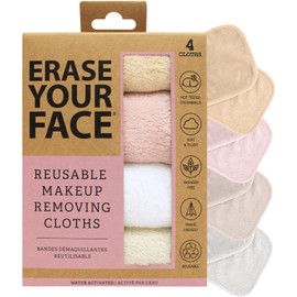 ERASE YOUR FACE Danielle Enterprises - Paños de maquillaje reutilizables para la cara, paquete de 4 unidades, D50007, ECO, 1 unidad
