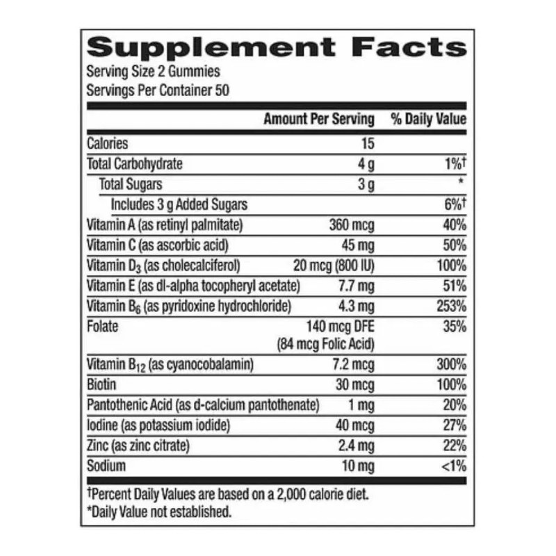 Multivitaminico Centrum Men Hombre Sabor Tropical 100 Gomas Frutas Tropicales