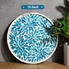 Chunful 10.4 Inch Mother of Pearl Round Serving Tray Wood