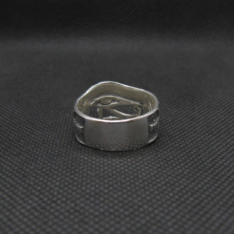 Sterling Silver Men's Ring Amon Ra Eye Solid Hallmarked 925