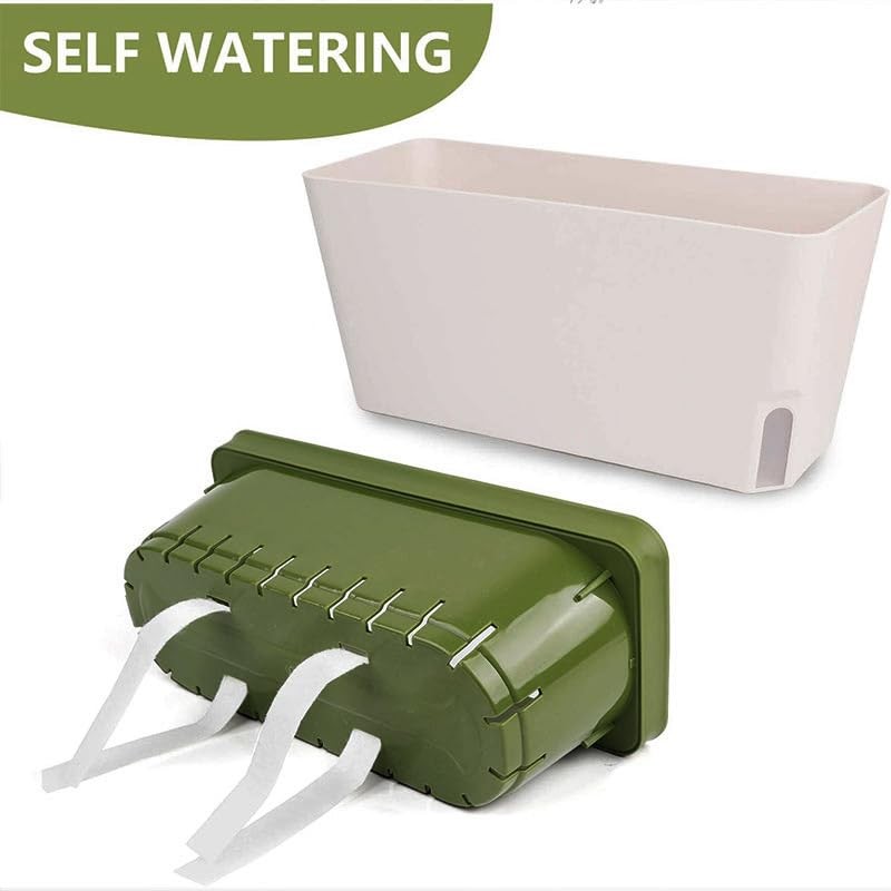 AIMALL Self-Watering Balcony Vegetable Pot for Growing Cilantro, Onions, Herbs,