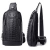Unbranded Leather Sling Daypack Backpack for Mens Crocodile Pattern Luxury