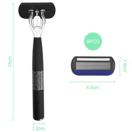 Zeripikfoasp Herrenrasierer, Rasierer für Männer mit 8 Rasierklingen, Nassrasierer Herren Set, Rasierklingen für Herren, Rasier Klingen Männer, Nassrasierer Klingen, Geschenk für Männer