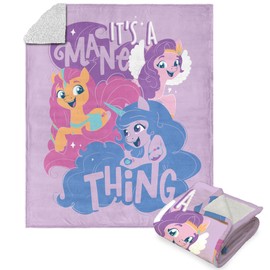 Northwest Hasbro My Little Pony, Mane Thing, Silk Touch Sherpa Throw Blanket, 50 x 60 Inches