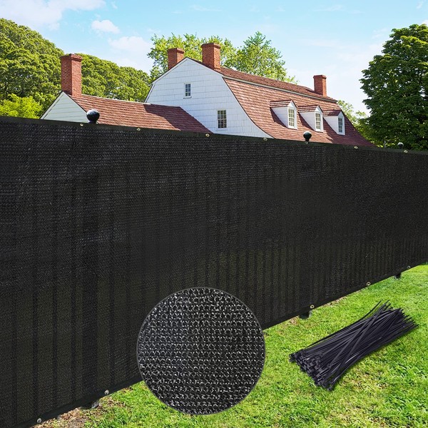 UPGRADE Privacy Fence Screen 5'x8' Black Outdoor 90% Visibility Blockage