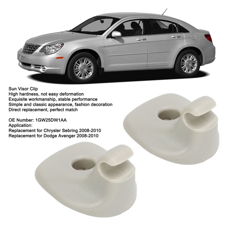 1 Pair Sun Visor Clip 1GW25DW1AA Portable Replacement for Chrysler
