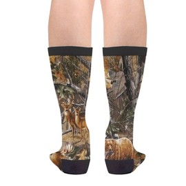 HYEECR Camo Hunting Deer Bear Moose Turkey Duck Casual Socks Funny Novelty Crew Tube Socks Dress Socks For Men Women