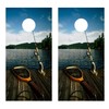 Fishing on The Dock Cornhole Decal WRAP Set (Laminated)