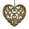 DARO DEKO Wooden Heart Hanger with Ornamental Pattern 20 cm