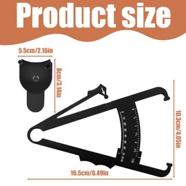 NHQZ Pack of 3 Body Fat Tongs and Body Measuring Tape and Comparison Chart, Body Fat Tongs, Body Fat Measuring, Caliper Body Fat Tongs, for Measuring Body Fat Percentage (Black)
